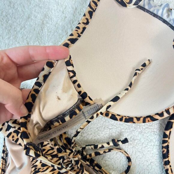 Victoria’s Secret Y2K Leopard Mcbling Gyaru 2000s Bombshell Push-Up Swimsuit - Picture 5 of 6